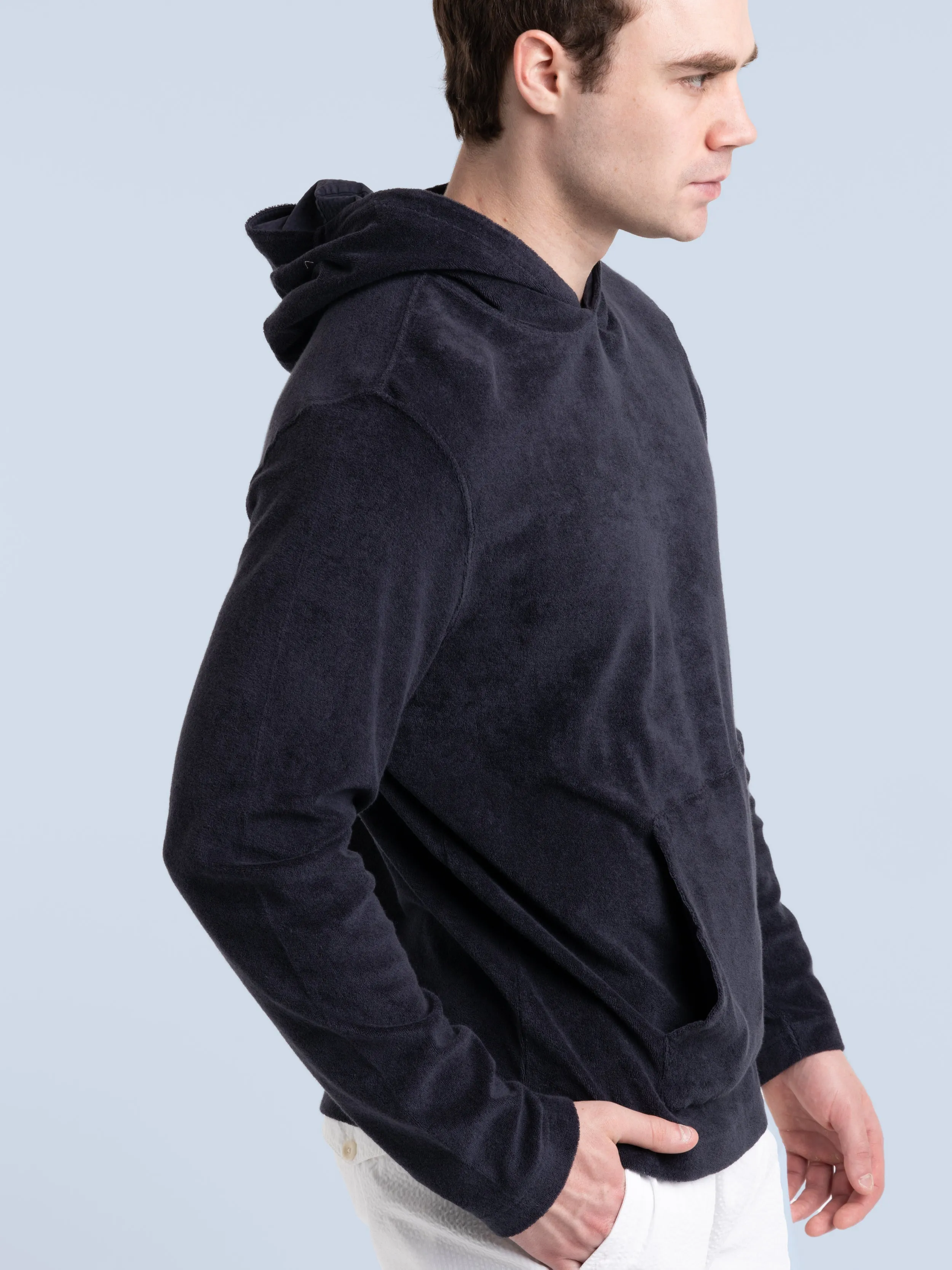 04651 / A trip in a bag Navy Terry Hoodie