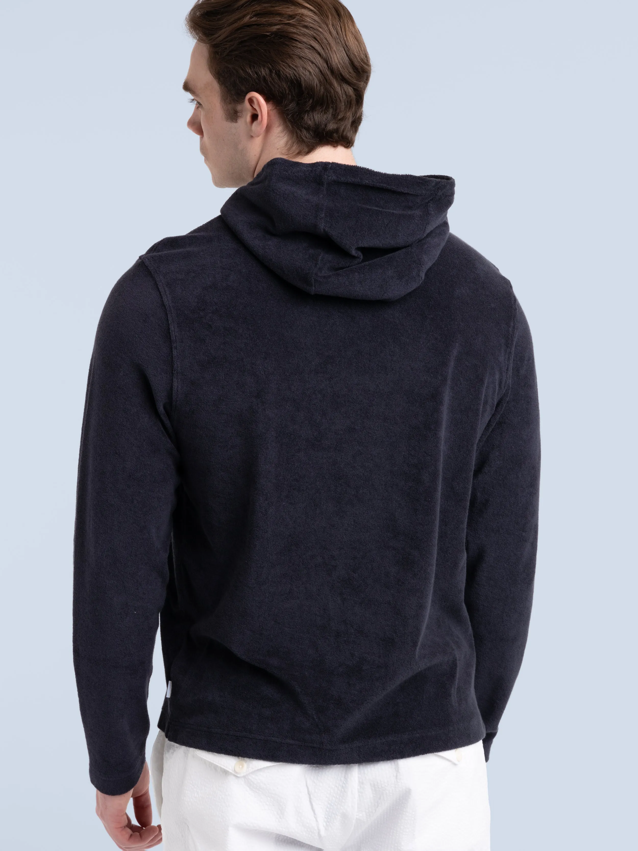 04651 / A trip in a bag Navy Terry Hoodie