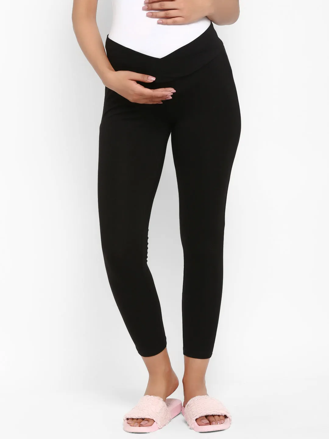 2pc. Maternity UnderBelly Leggings + T-Shirt - Peach