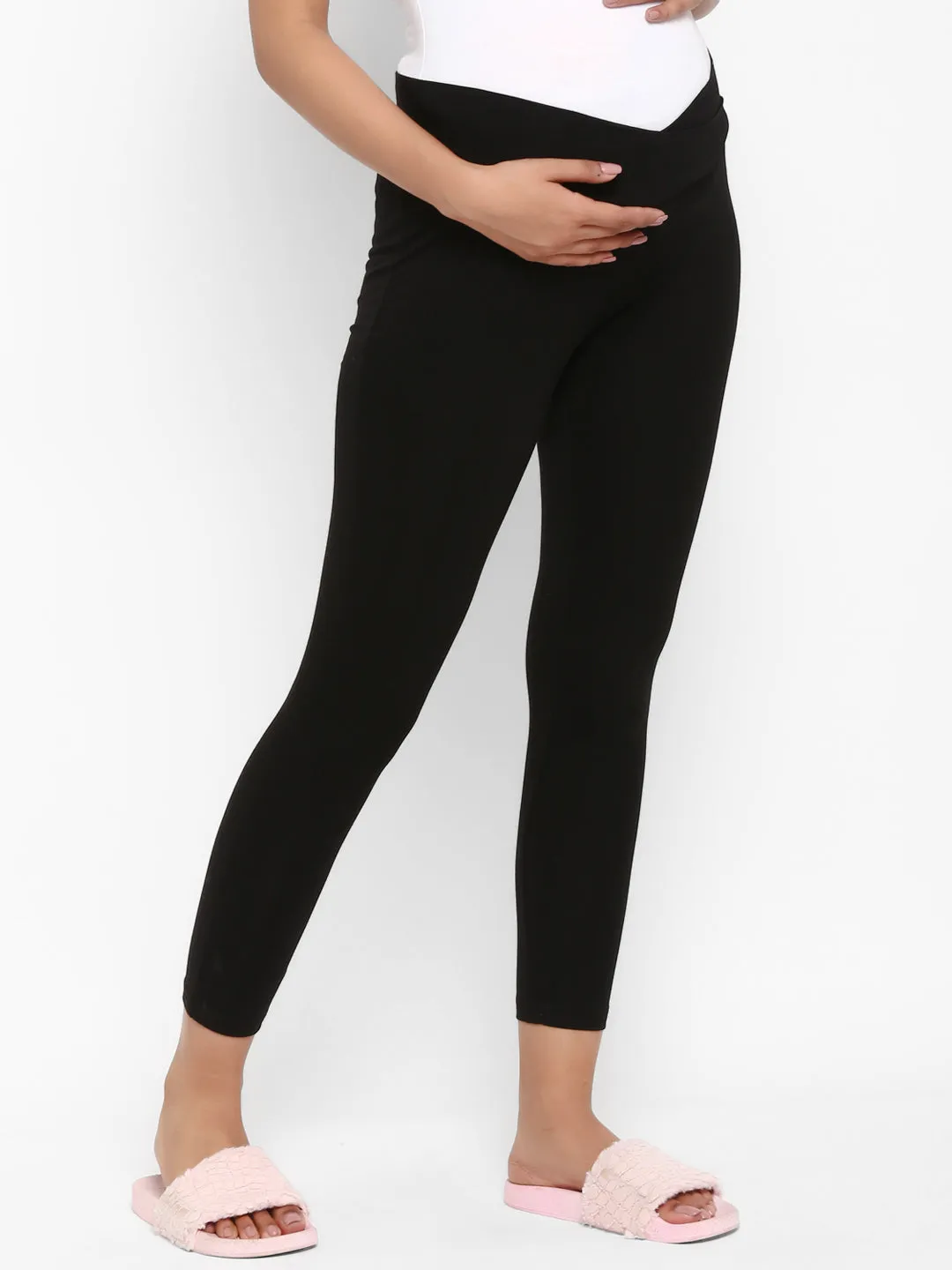 2pc. Maternity UnderBelly Leggings + T-Shirt - Peach