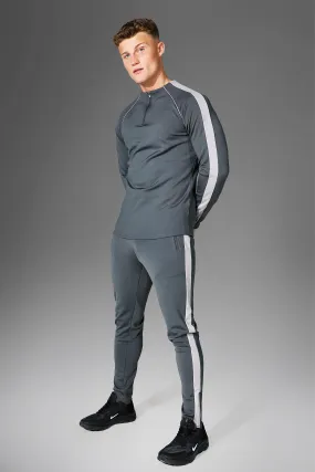 Active Gym Performance Zip Neck Tracksuit | boohooMAN UK