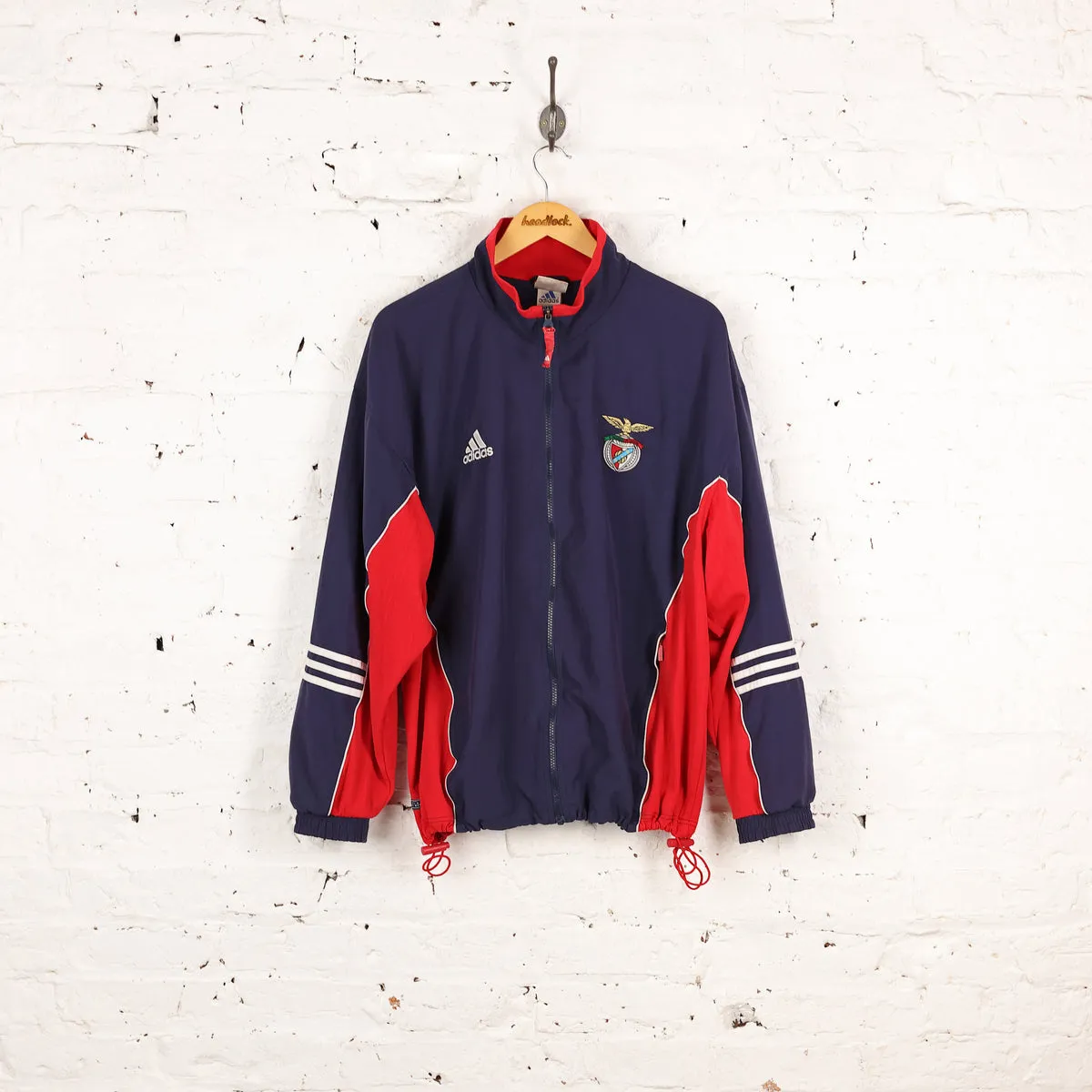 Adidas 90s Benfica Football Tracksuit Top Jacket - Blue - L