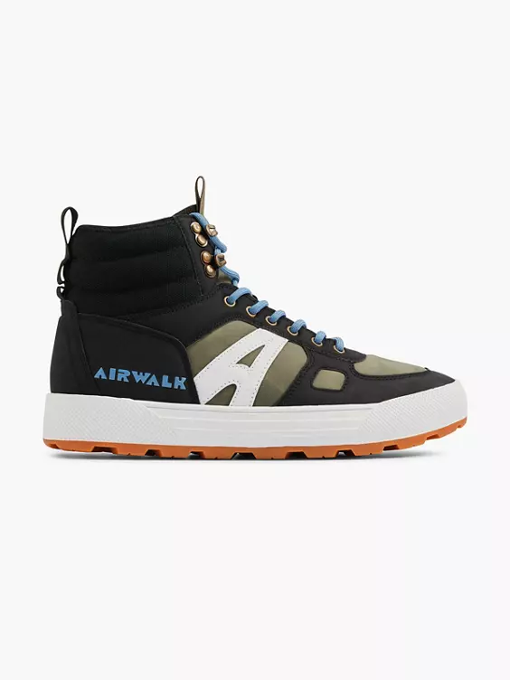 Airwalk  Black/Green Airwalk Mid Trainers