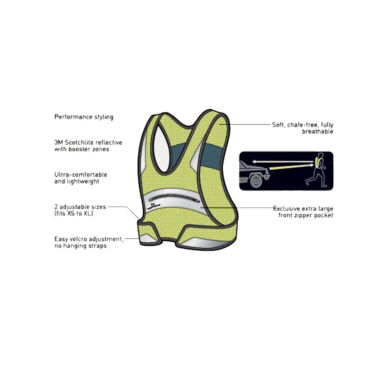 AMPHIPOD Full Visibility Hi-Viz Reflective Vest