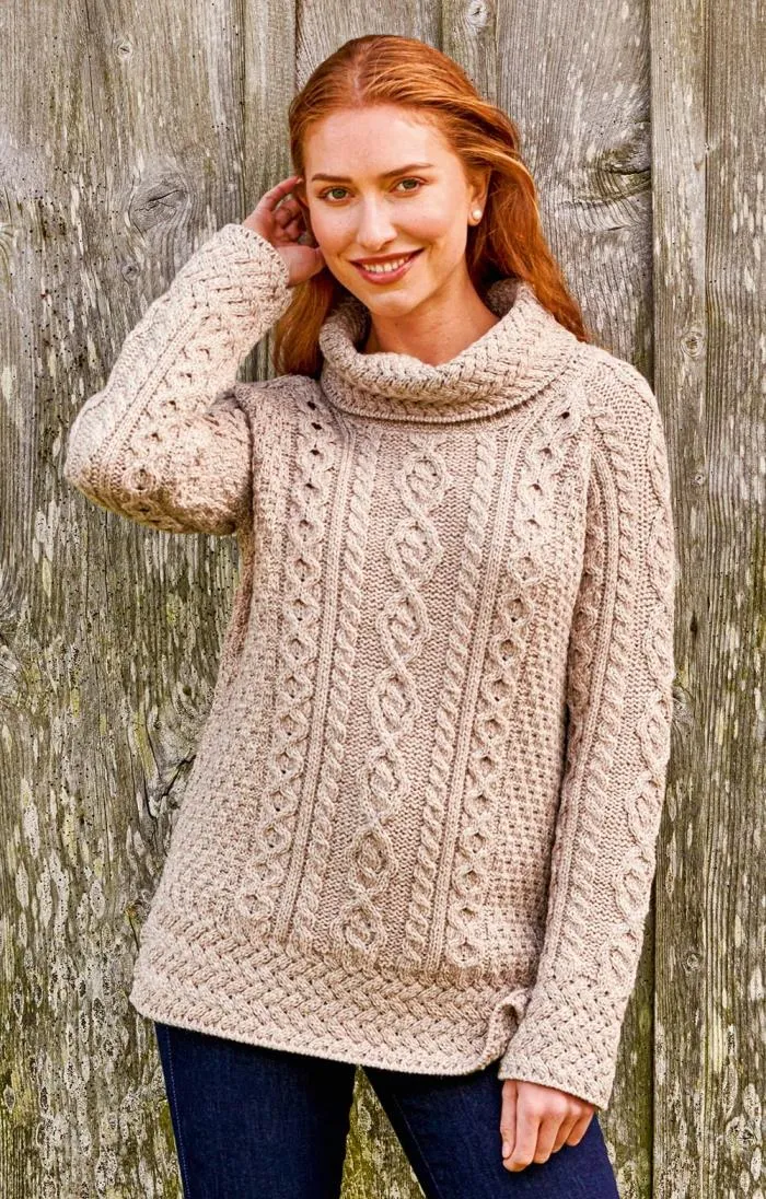 Aran Roll Neck Jumper