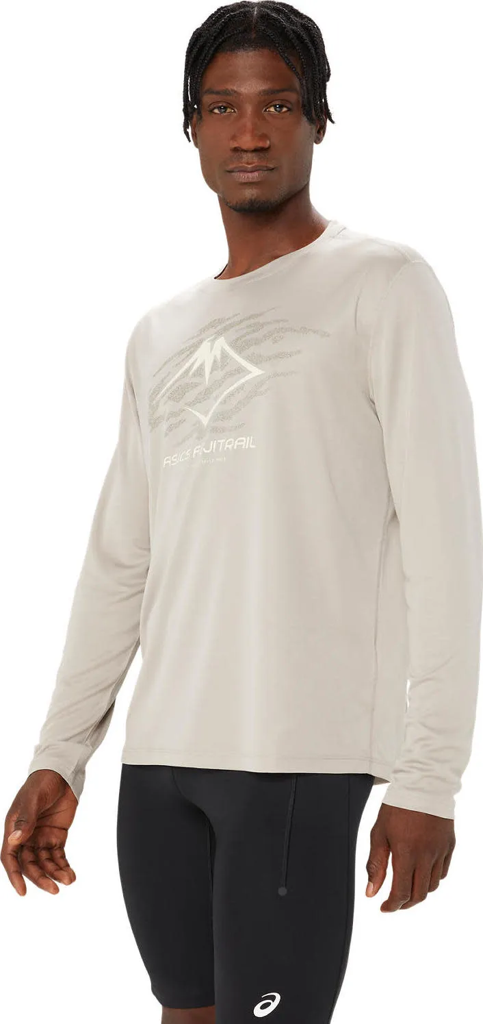 Asics Men's Fujitrail Logo Ls Top Moonrock/Mantle Green/Oatmeal | Buy Asics Men's Fujitrail Logo Ls Top Moonrock/Mantl