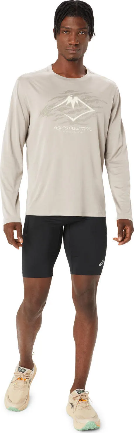 Asics Men's Fujitrail Logo Ls Top Moonrock/Mantle Green/Oatmeal | Buy Asics Men's Fujitrail Logo Ls Top Moonrock/Mantl