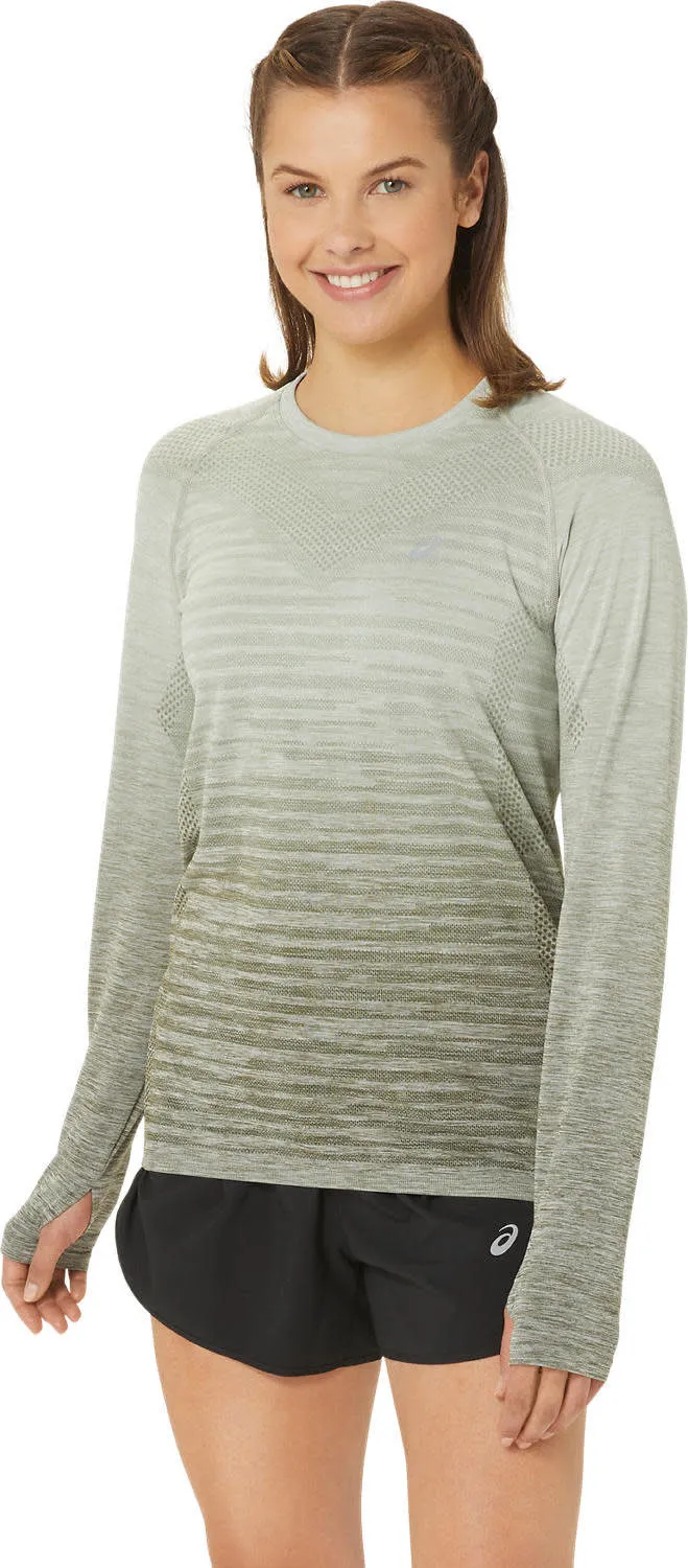 Asics Women's Seamless LS Top Mantle Green/Olive Grey | Buy Asics Women's Seamless LS Top Mantle Green/Olive Grey here