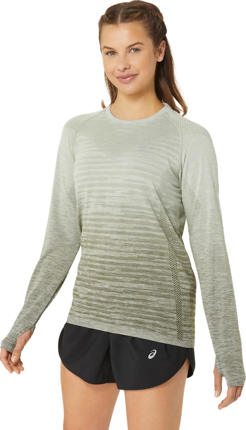 Asics Women's Seamless LS Top Mantle Green/Olive Grey | Buy Asics Women's Seamless LS Top Mantle Green/Olive Grey here