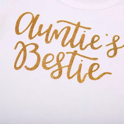 Auntie's Bestie Romper Tutu Skirt Headband Outfit