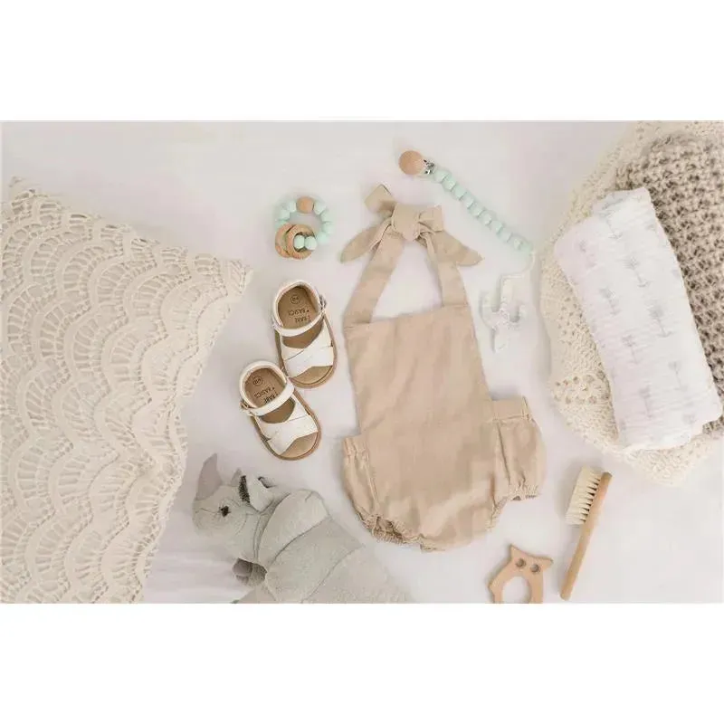 Babe Basics - Linen Baby Romper, Oatmeal