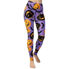 Bats and Jack O'Lanterns Yoga Leggings