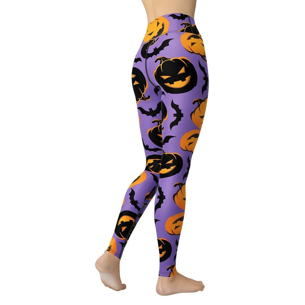 Bats and Jack O'Lanterns Yoga Leggings