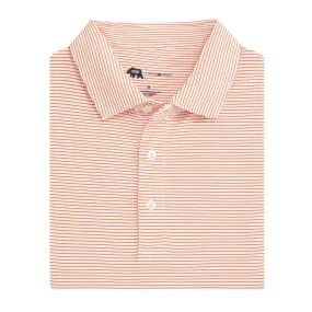 Birdie Stripe Performance Polo - White/Orange