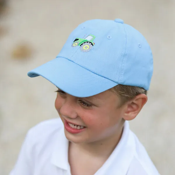 Bits & Bows Tractor Baseball Hat, Blue