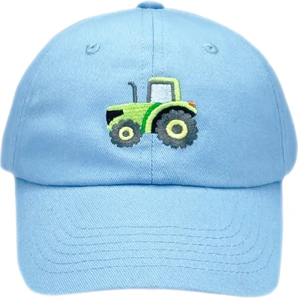 Bits & Bows Tractor Baseball Hat, Blue