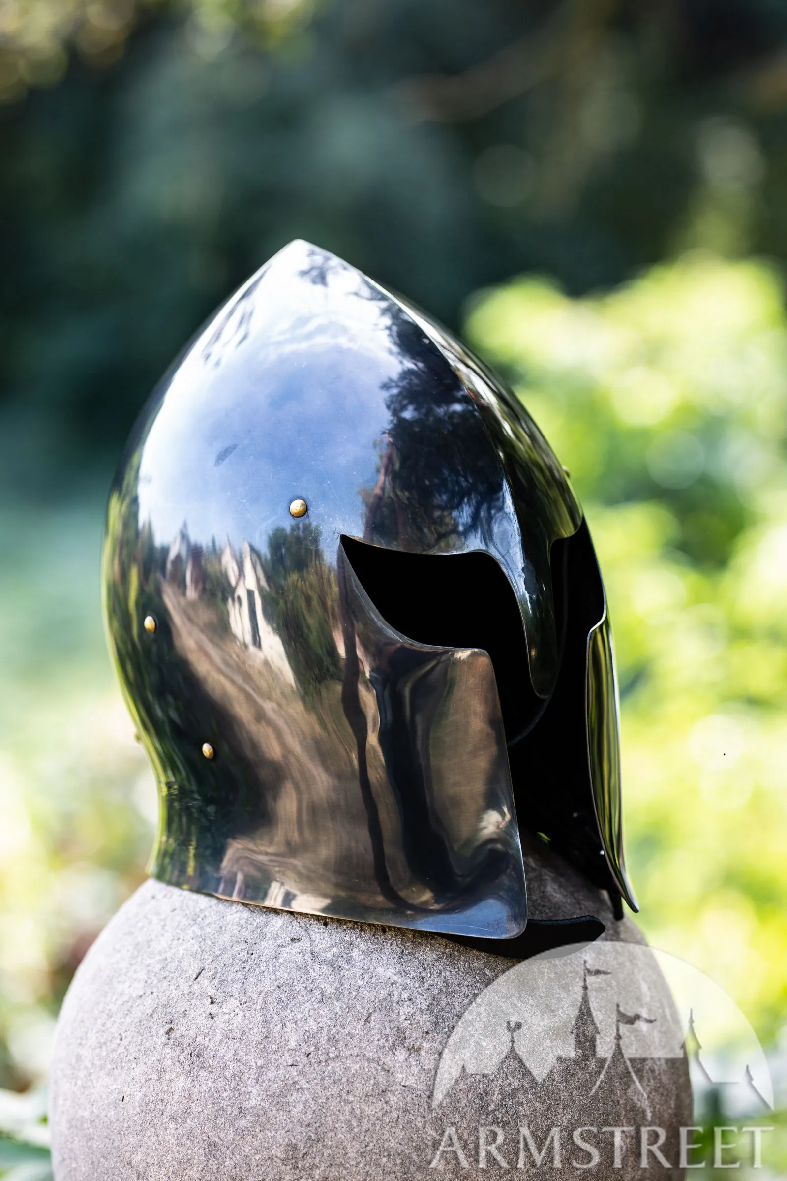 Blackened Fantasy barbute Helmet