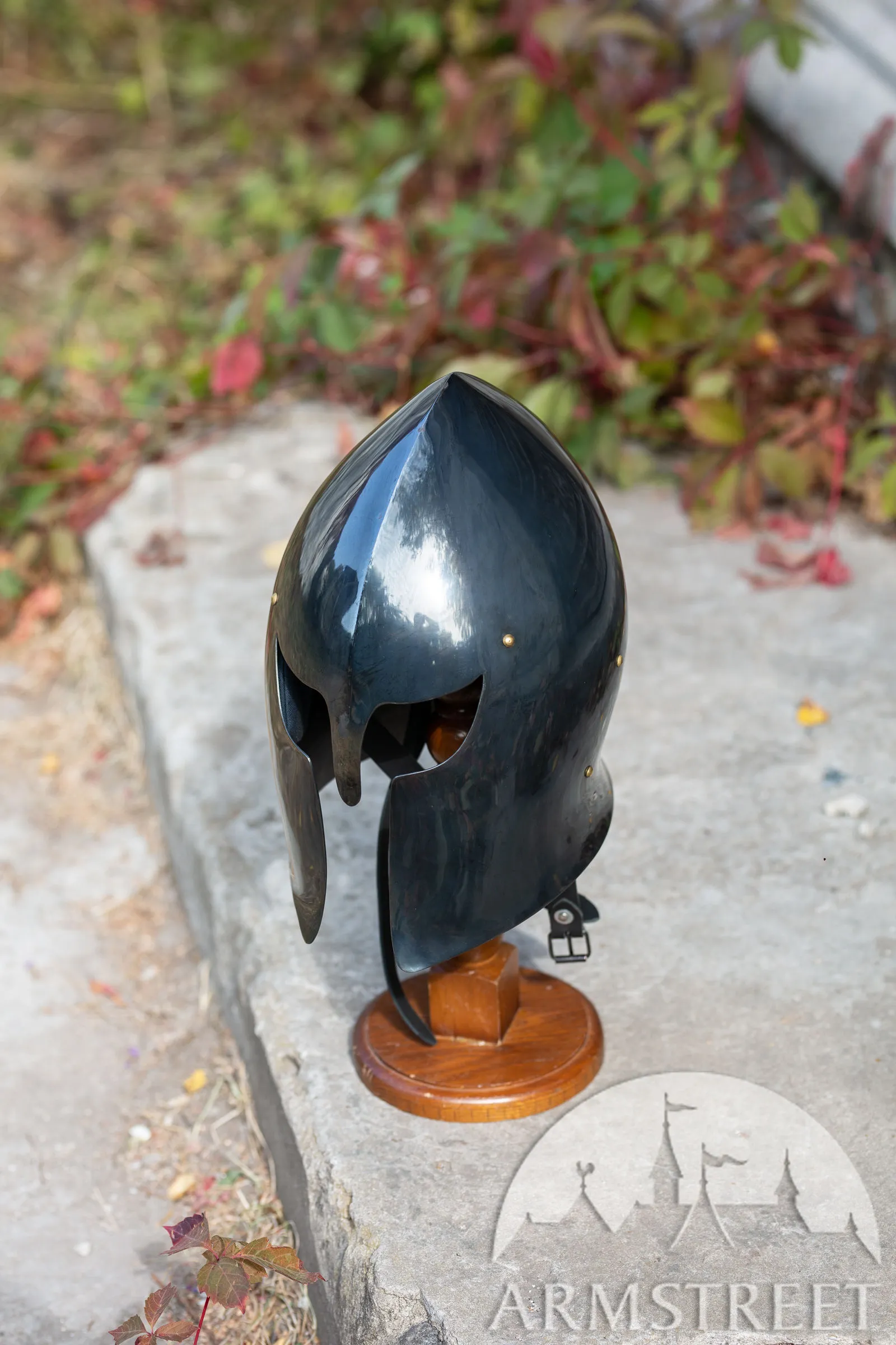 Blackened Fantasy barbute Helmet