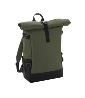 Block roll top backpack one size olive/black Bagbase