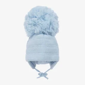 Blue Tuva Giant Pom-Pom Hat