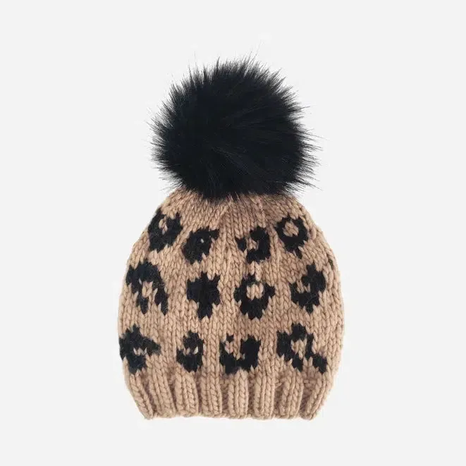 Blueberry Hill - Knit Pom Hat - Cheetah