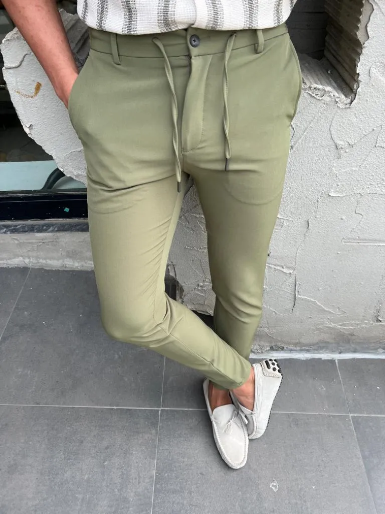 Bojoni Magri Slim Fit Khaki Joggers Pants