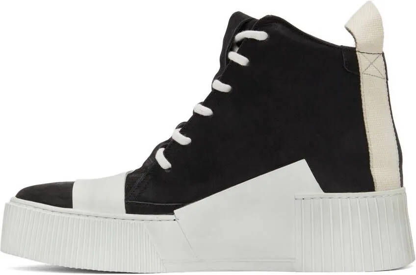 Boris Bidjan Saberi Black & Off-White Suede Bamba 1.1 High Top Sneakers