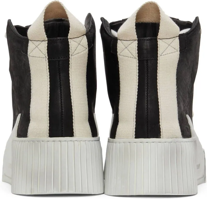 Boris Bidjan Saberi Black & Off-White Suede Bamba 1.1 High Top Sneakers