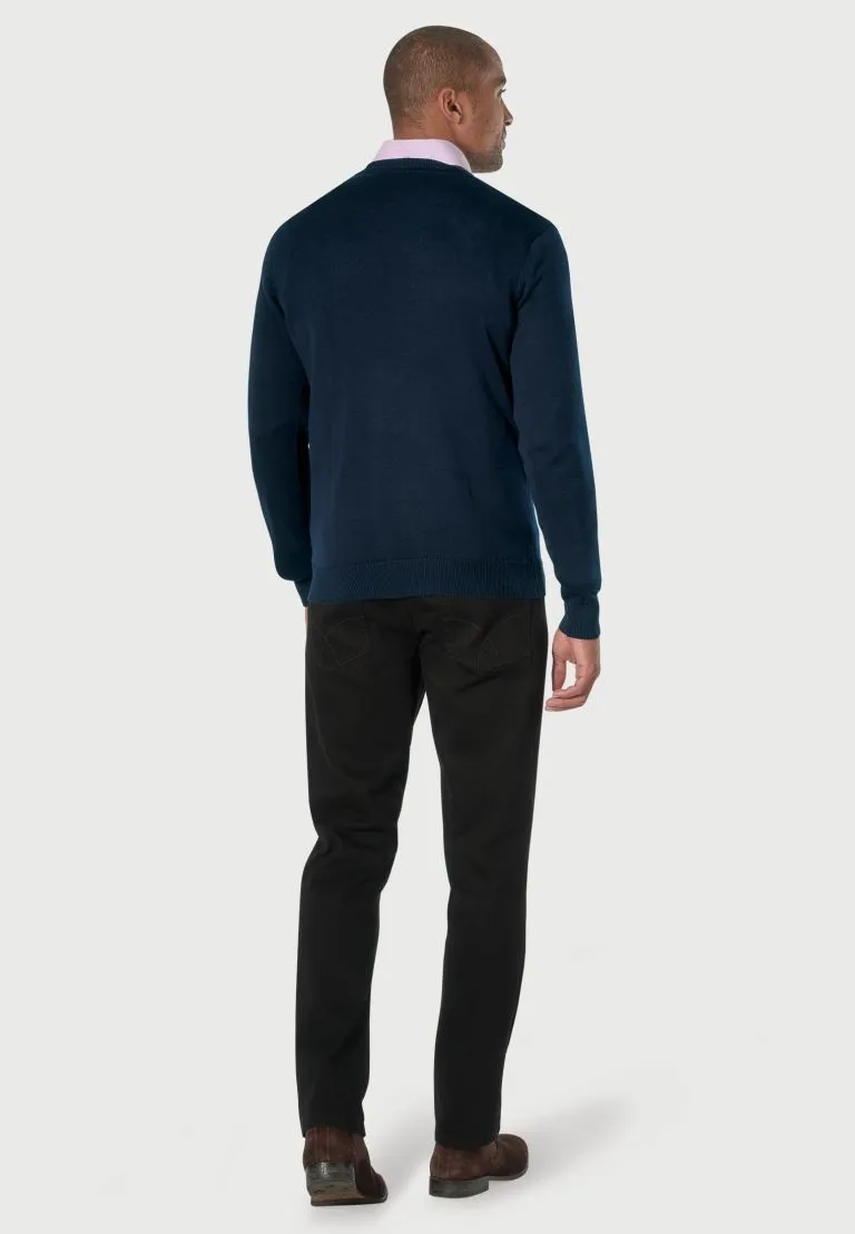 Boston Navy V-neck Jumper