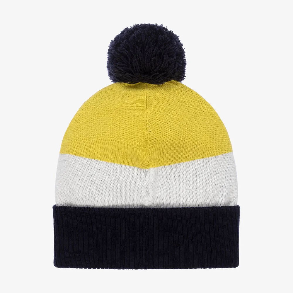 Boys Yellow & Blue Bobble Hat