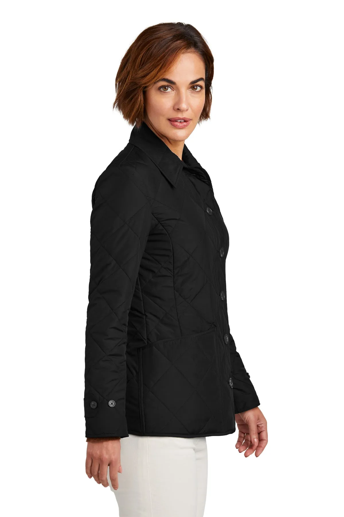 Brooks Brothers Womens Quilted Jacket, Deep Black