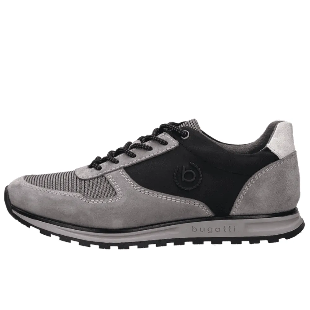 Bugatti Mens Cirino Grey and Black Trainers