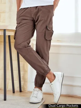 Buy Caramel Brown Dual Pocket Cargo Joggers Online in India -Beyoung