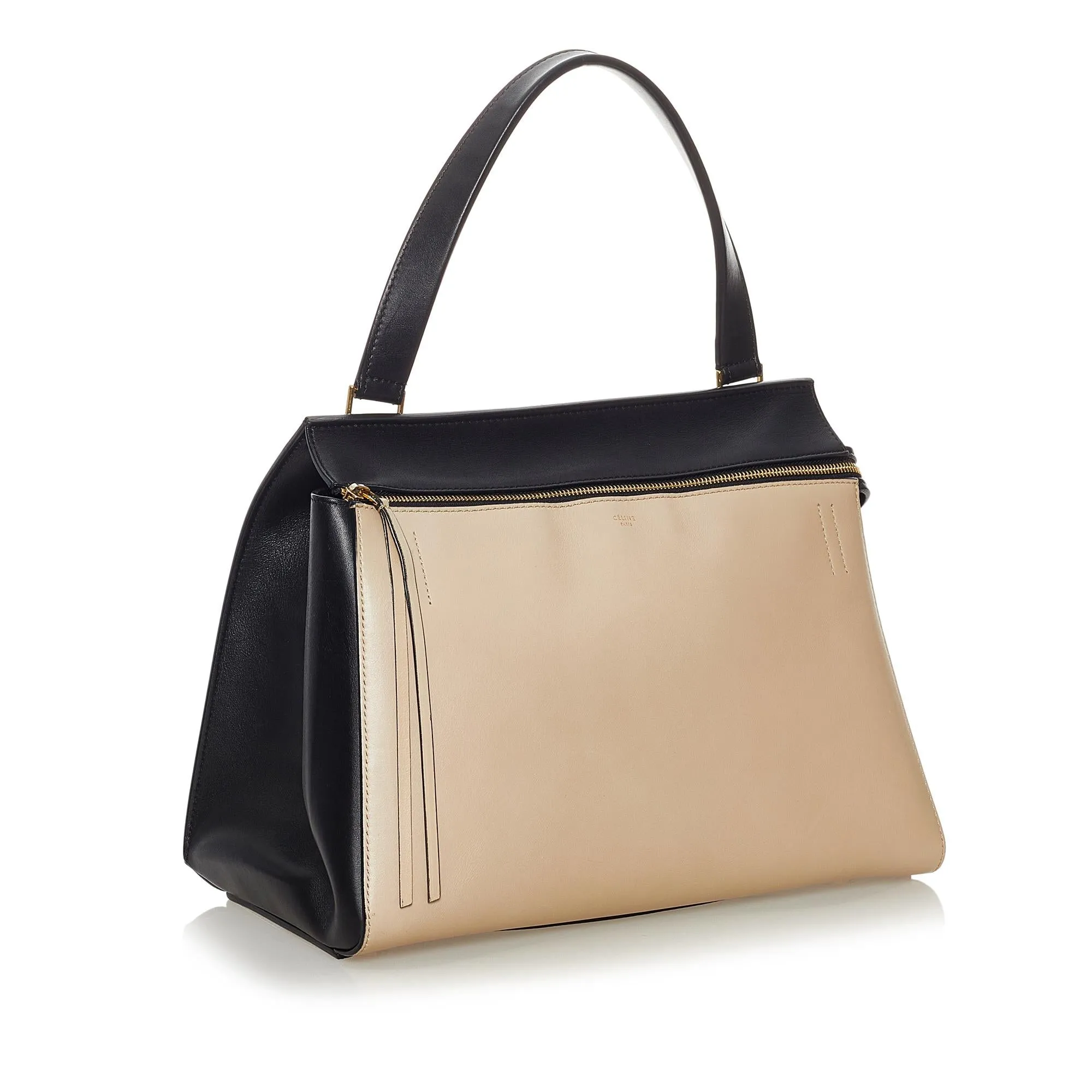 Celine Medium Edge Bicolor Leather Handbag (SHG-37339)