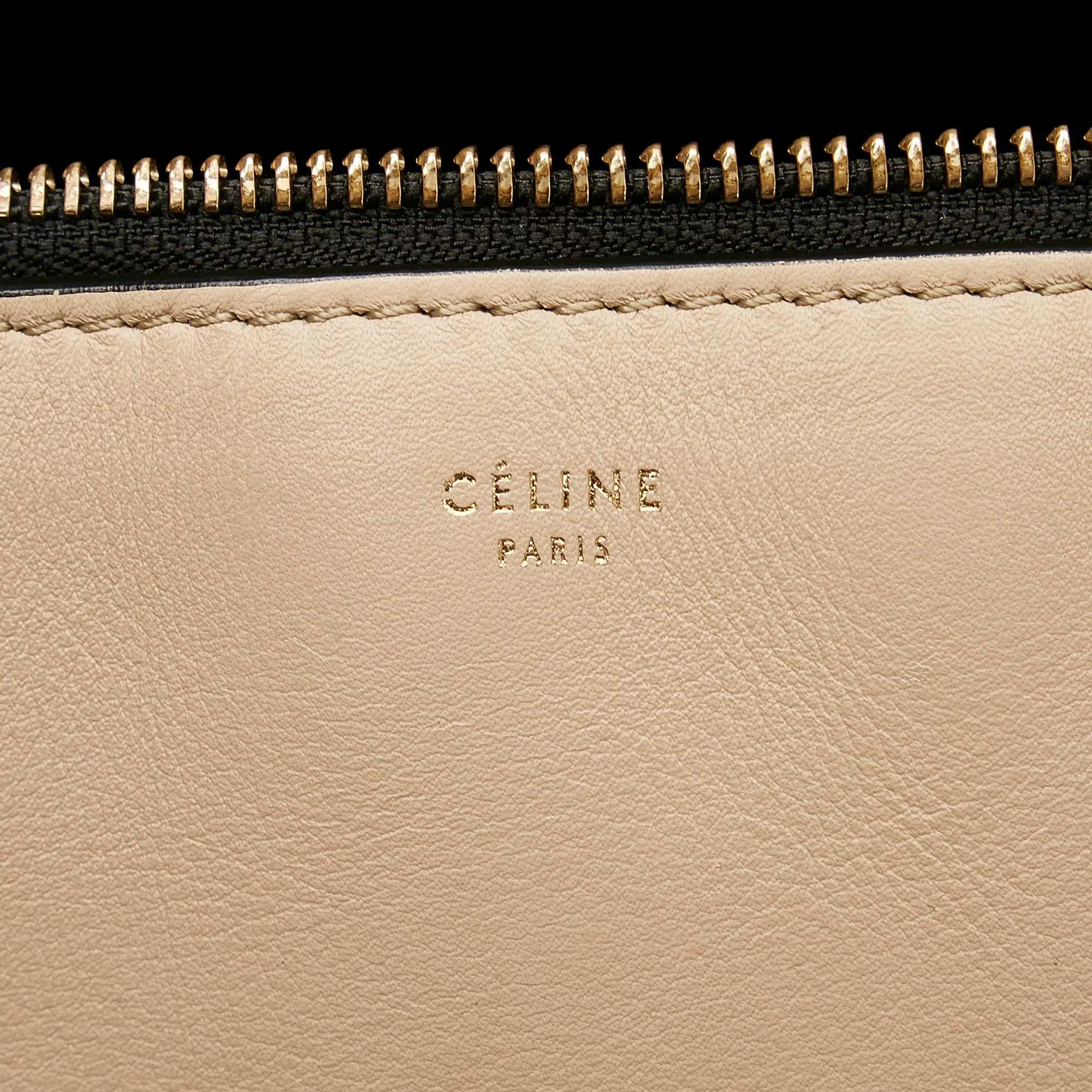 Celine Medium Edge Bicolor Leather Handbag (SHG-37339)