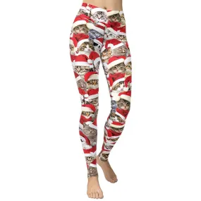 Christmas Cat Yoga Leggings