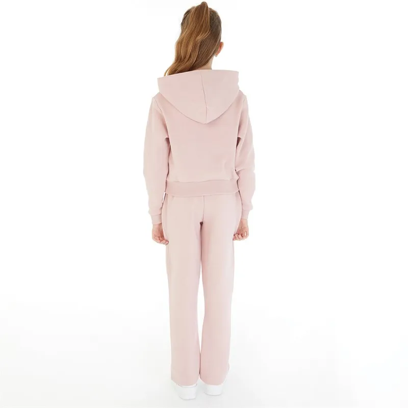 Closure London Junior Girls Branding Hoodie And Wide Leg Joggers Set Dusty Pink