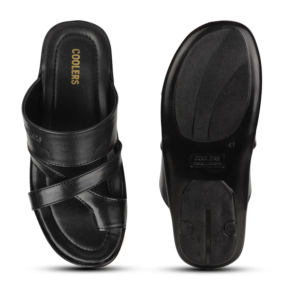 Coolers Black Casual Slipper For Men ORTIZ-36 By Liberty