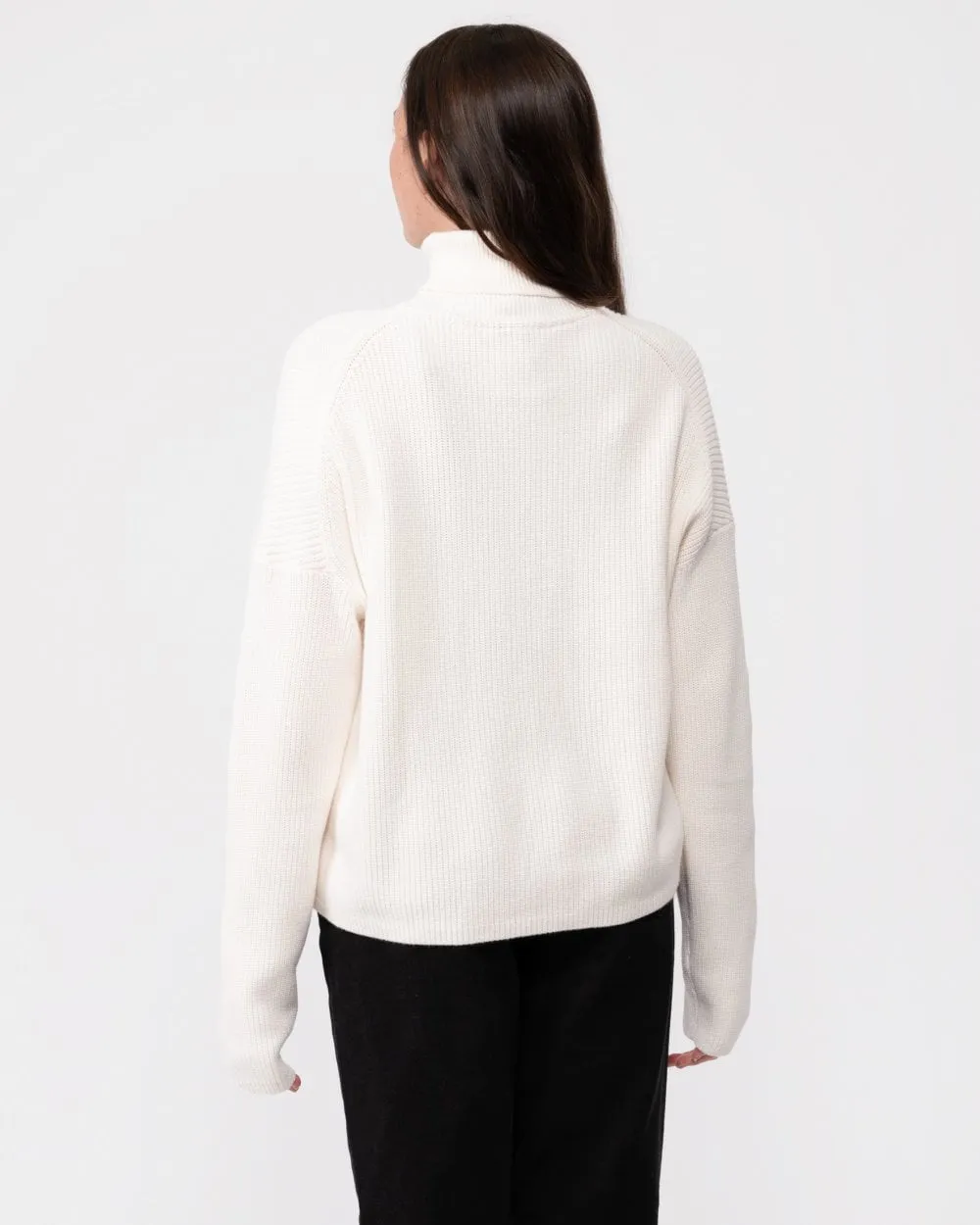 Cotton Womens Funnel-Neck Jumper