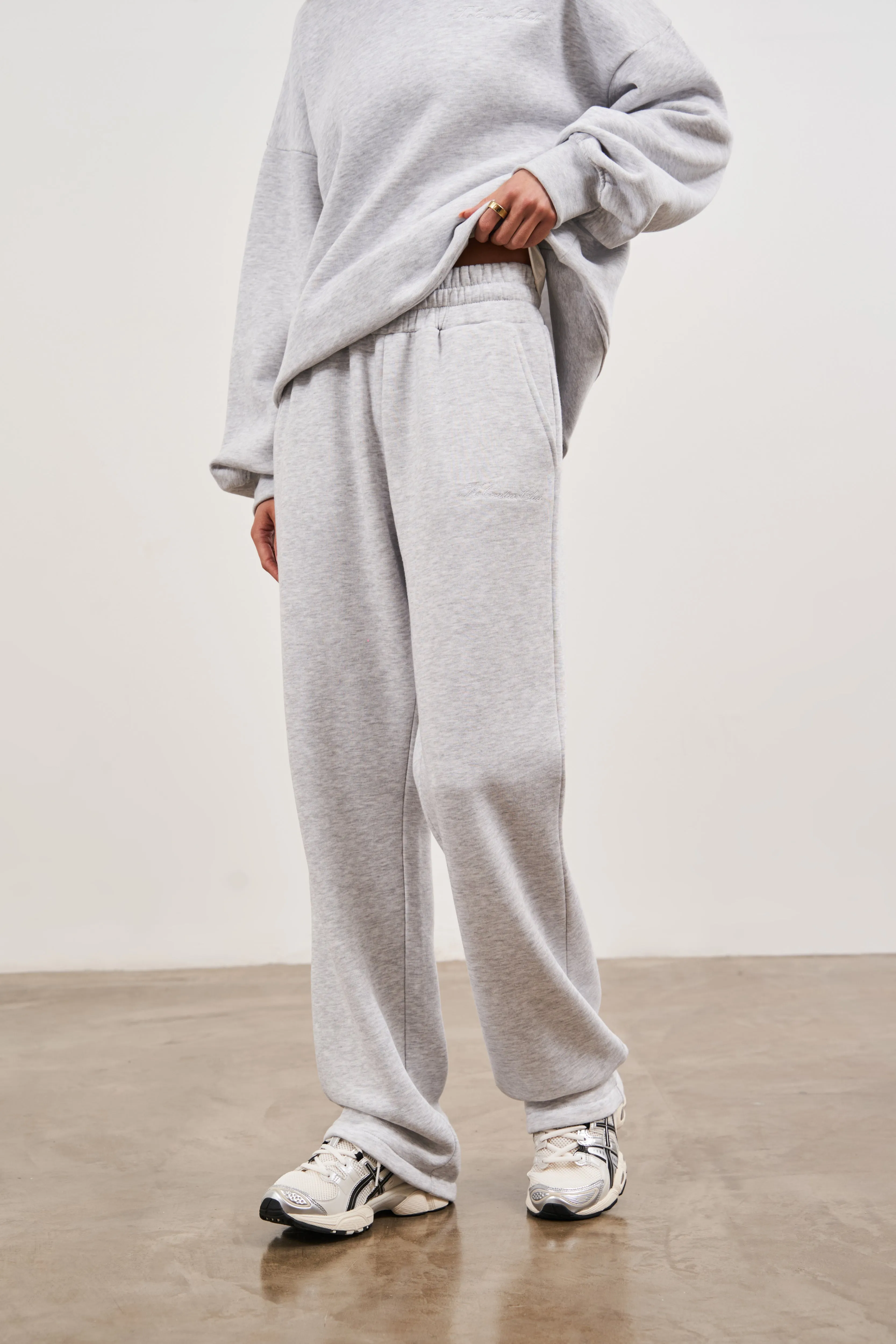 COUTURE SCRIPT STRAIGHT LEG JOGGERS - GREY MARL