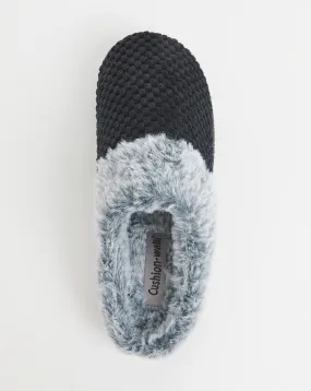 Cushion Walk Cosy Waffle Mule Slipper Extra Wide EEE Fit