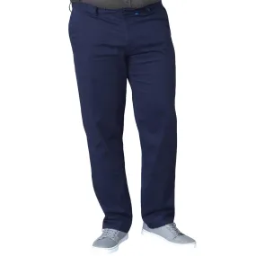 D555 Mens Bruno Big & Tall Kingsize Stretch Chino Trousers - Navy