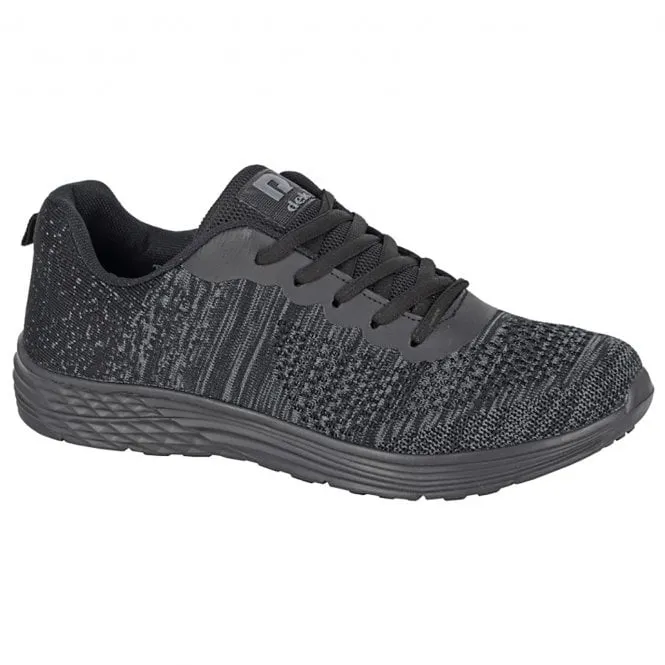 Dek  Mens Shark Black/Grey Textile Mesh Trainers T684A