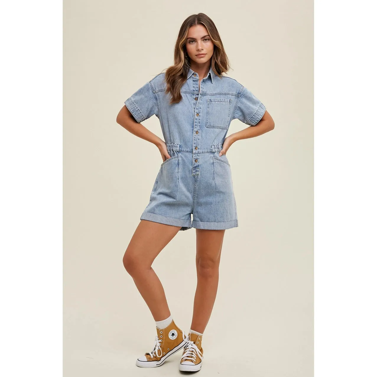 Denim Utility Romper