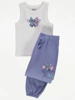 Disney Lilo and Stitch Ribbed Vest and Cargo Joggers Outfit | Kids | George at ASDA