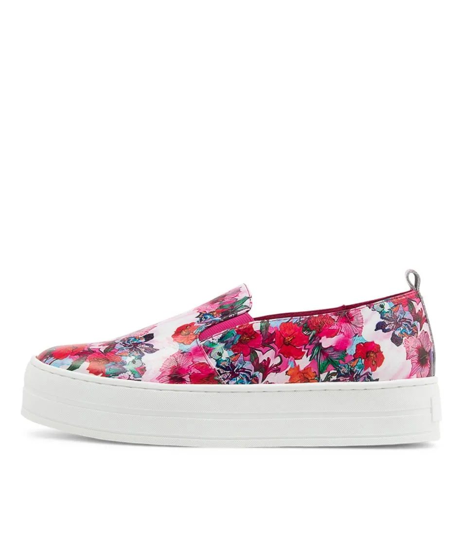 DJANGO & JULIETTE Sina Poppy Print Leather Sneakers Ws