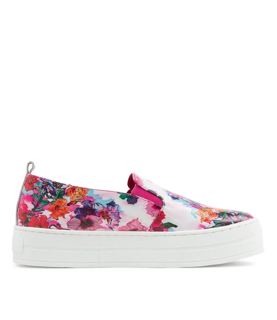 DJANGO & JULIETTE Sina Poppy Print Leather Sneakers Ws