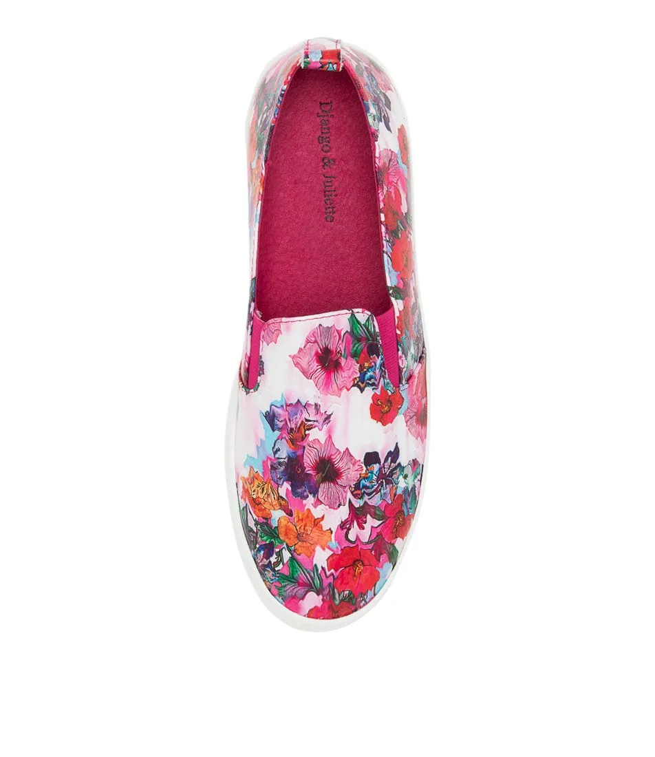 DJANGO & JULIETTE Sina Poppy Print Leather Sneakers Ws