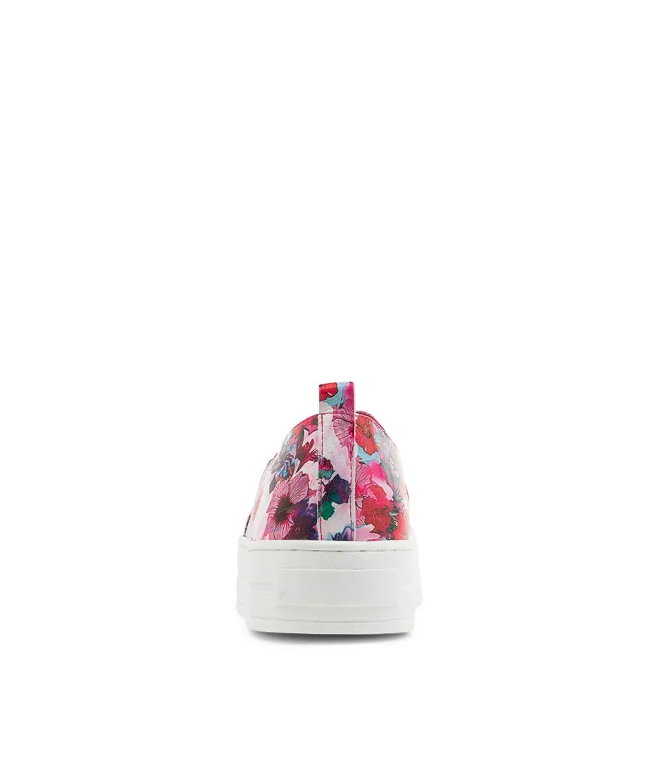 DJANGO & JULIETTE Sina Poppy Print Leather Sneakers Ws