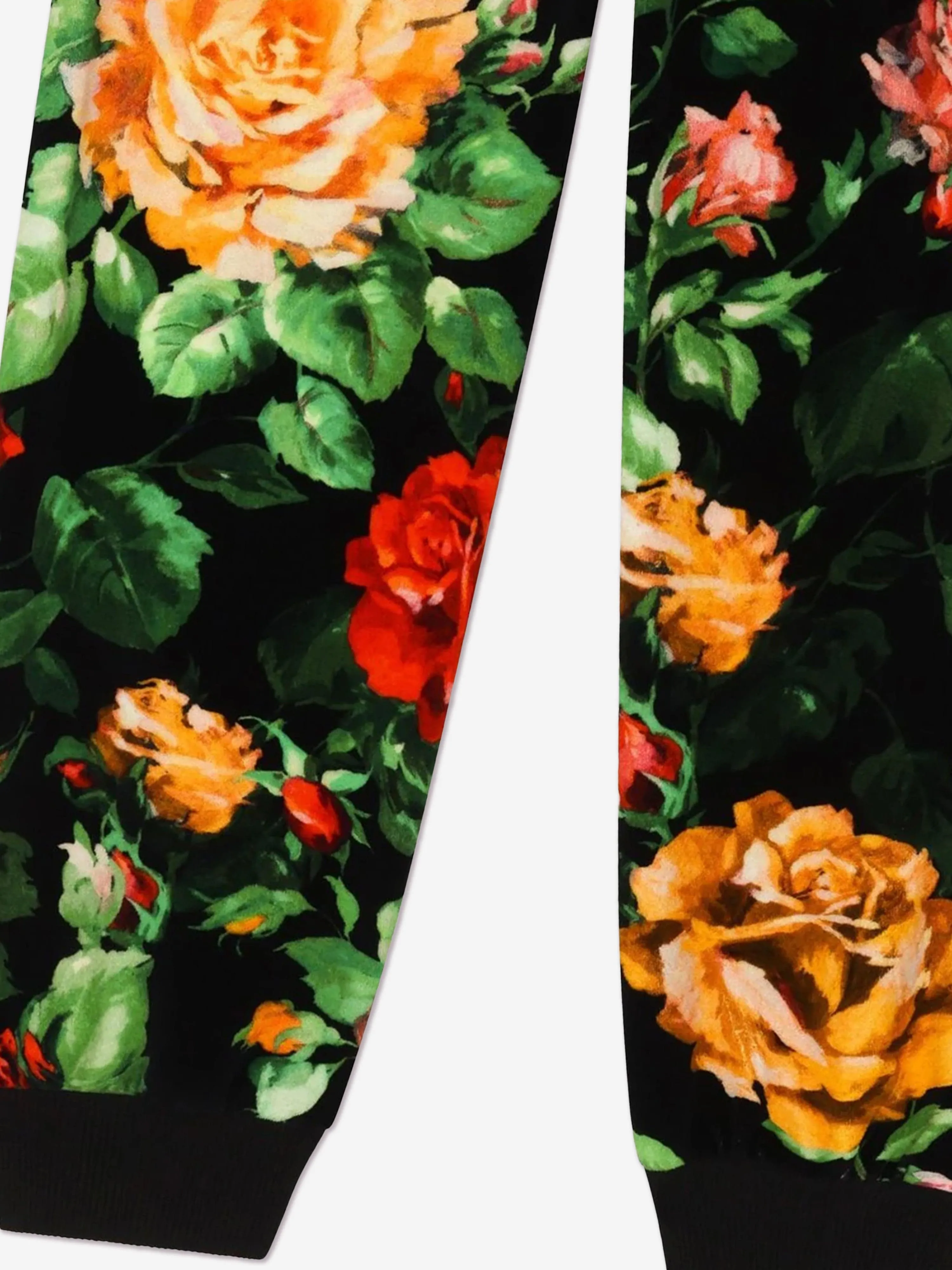 Dolce & Gabbana Girls Rose Print Joggers in Multicolour